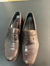Prada Loafer Dress Shoes Brown Leather Size 9.5