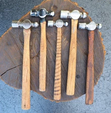SWEET (5) TINSMITH HAMMER "BALL PEIN" LOT BLACKSMITH ANVIL DOMING AUTO VINTAGE