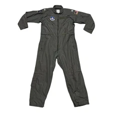 US AIR FORCE FLIGHT SUIT Coveralls Flyers Fire Resistant Mens 44 Regular Green