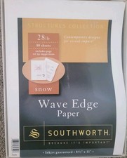 80 Sheets Vintage Southworth Wave Edge Paper 8 1/2 X 11 " Snow 28 lb. Inkjet NEW
