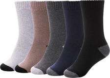 Womens 5 Pairs Soft Thick Comfort Casual Cotton Warm Wool Crew Winter Socks