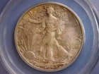 1943-S WALKING LIBERTY HALF__50C SILVER__PCGS MS64 OGH OLD GREEN HOLDER TONED