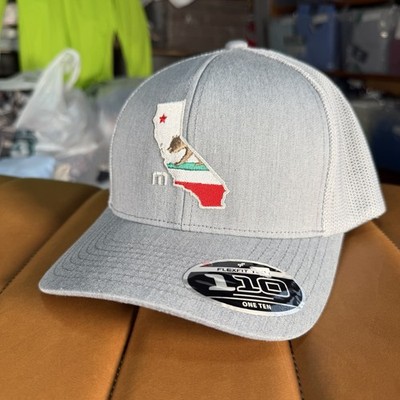 NEW Travis Mathew Stater 3.0 California Bear Snapback Hat Gray Flexfit Golf Hat