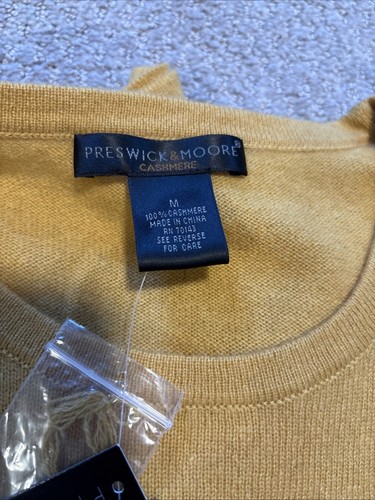 Preswick & Moore Women's Cashmere Sweater - Yellow Size Medium - New With Tags - Picture 2 of 7