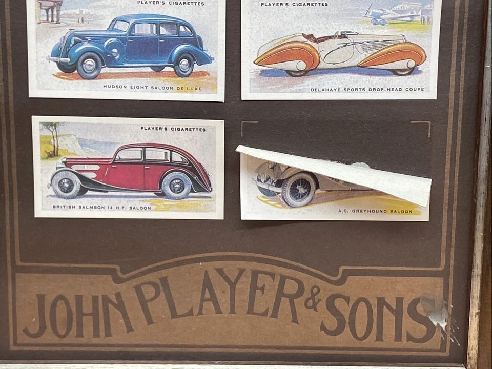 Framed Cigarette Cards Classic Cars Art James Dugdale Vintage Player’s - Image 4 of 4