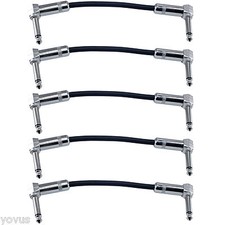 5Right Angle 1/4mono Shielded guitar effect pedal patch cable instrument cord 6"