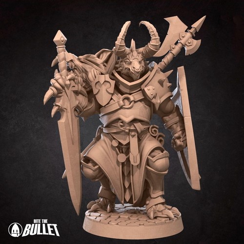Dragonborn Fighter DnD Miniatura Impreso en 3D Fantasía Modelo D&D RPG Mini - Imagen 8 de 10