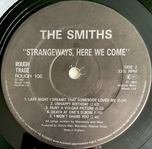 THE SMITHS -Strangeways, Here We Come- Original Irish Translucent Brown Vinyl LP - Picture 3 of 7