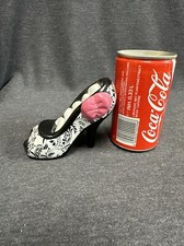 Paisley Print High Heel Shoe Ring Holder Ceramic For Jewelry