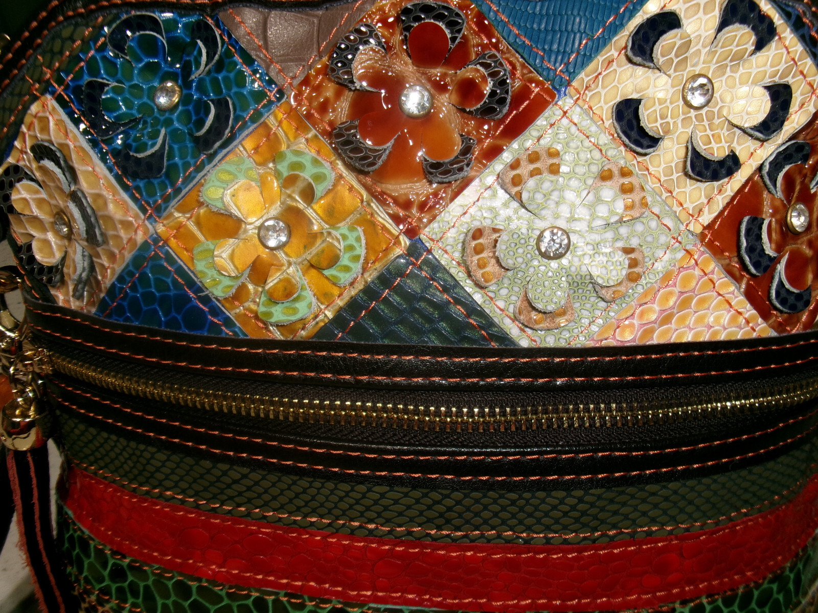 Patchwork Genuine Leather Shoulderbag Crossbody M… - image 3