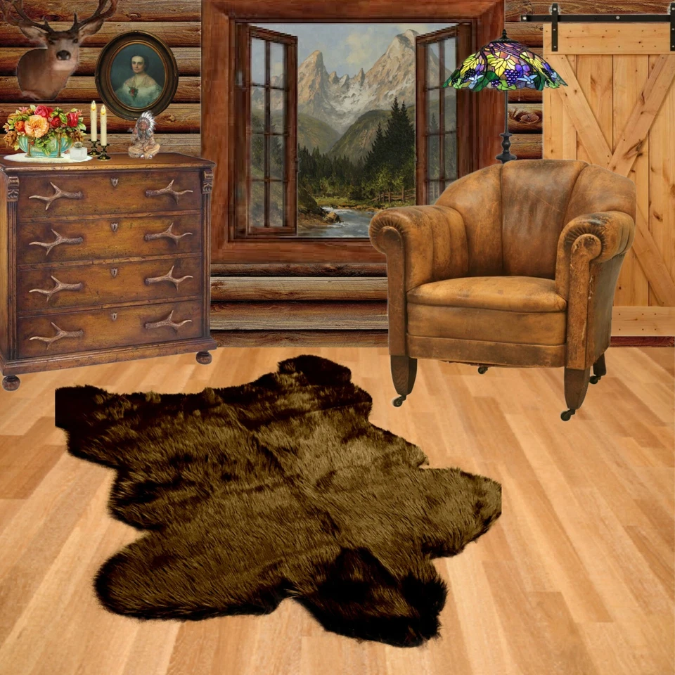 Alfombra Sierra Bear imitación piel de oso peluda piel sintética blanca Foto 3 de 4