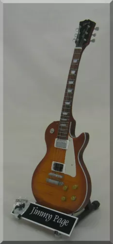 JIMMY PAGE Miniature Guitar Gibson Les Paul Led Zeppelin w/ Guitar Pick