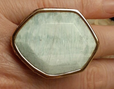 Studio Barse Bronze Hemimorphite Gemstone Huge Ring Size 6.75 Signed