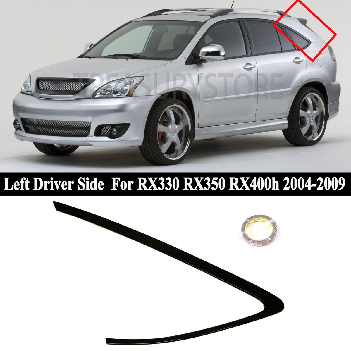 Driver Side rear quarter window trims For Lexus RX330 RX350 RX400h