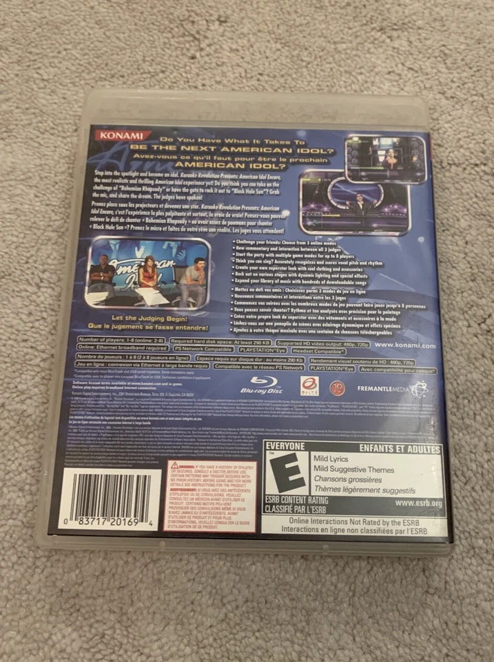 Karaoke Revolution Presents: American Idol Encore (2008) PS3 CIB Tested Working - Image 2 of 3