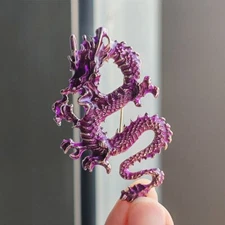 Chinese Style Retro Enamel Flying Dragon Brooch Pin Party Accessories Jewelry