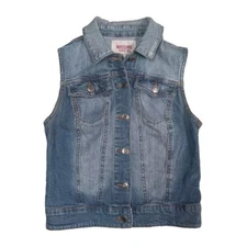 Mossimo Vest Womens Small Blue Jean Denim Button Front Collared