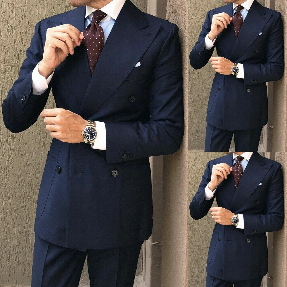 Navy blue hotsell double breasted tuxedo