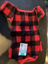 Red and Black Flannel Dog Pajamas Size large NWT