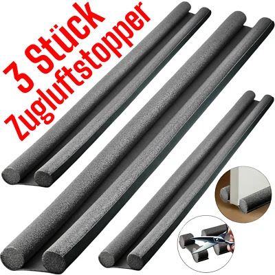 MY-GOODBUY24 Zugluftstopper 3er Set Tür Stopper Zugluft Isolierung Luftzug Doppel Dichtung