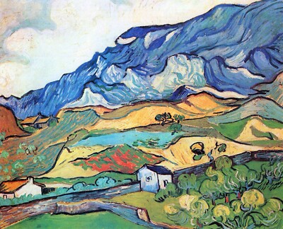 Les Alpilles, a mountain landscape near Saint-Rémy by Van Gogh Giclee Repro