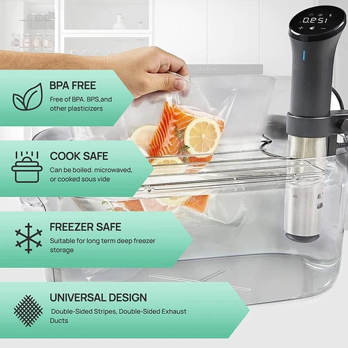 100-1000 Quart Vacuum Sealer Bags 8x12 6x10 Embossed Food Saver Storage Package - Picture 7 of 13