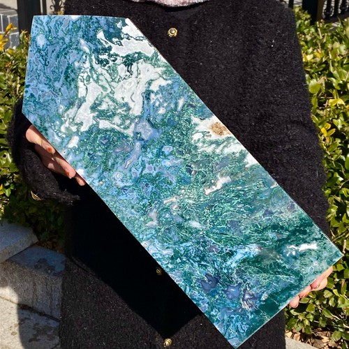 10.97LB Natural Water Grass Agate Wide Column Crystal Energy Column - 第 2/14 張圖片
