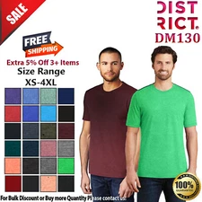 District DM130 Mens Short Sleeve Perfect Tri Crew Neck Stylish T-Shirt