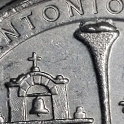 2019-P San Antonio Full Top Die Chip On Cross WITH Snowy Roof! 