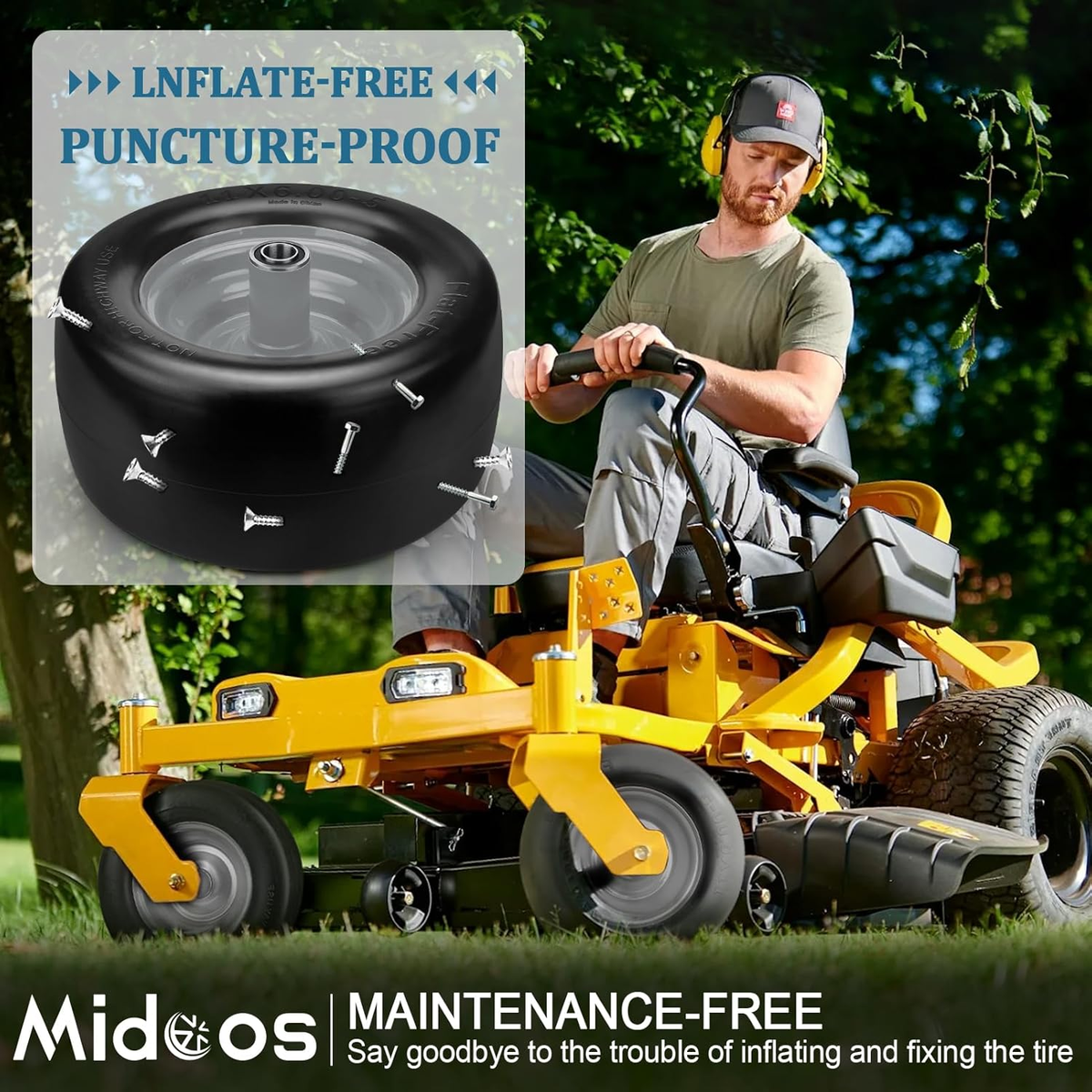 Zero Turn Lawn Mower Lawn Mower Flat Free Tires (2-Pack