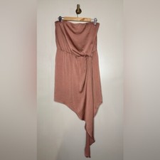Express Rust Strapless asymmetrical Dress L