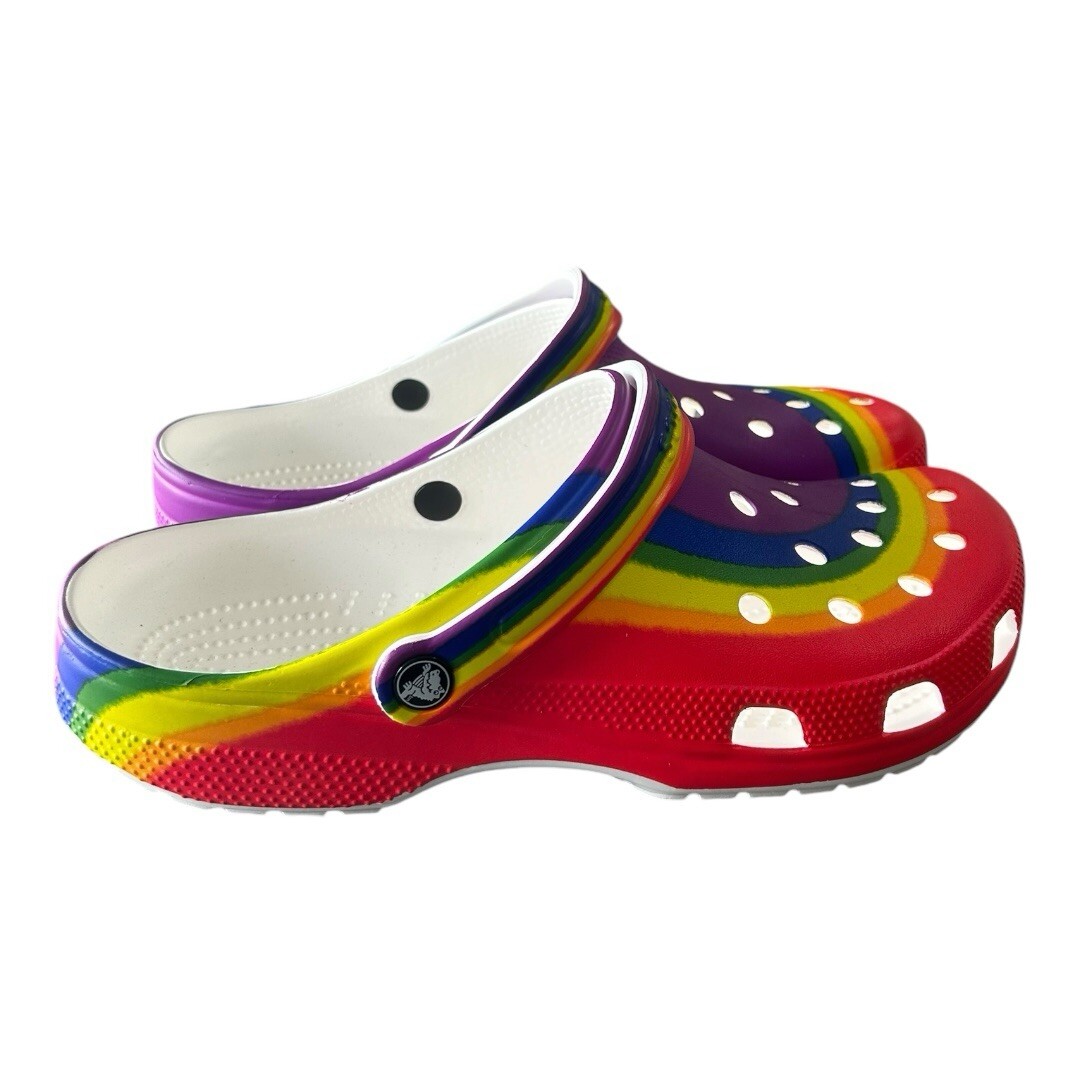 Crocs Unisex-Adult Classic Rainbow Dye Clog Sz 12