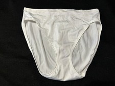 Vtg BALI 8950 Silky Polyester Satin Trim Hi-Cut 2XL 33/34 Hips White Panties