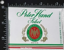 Peter Hand Select Beer Label - ILLINOIS