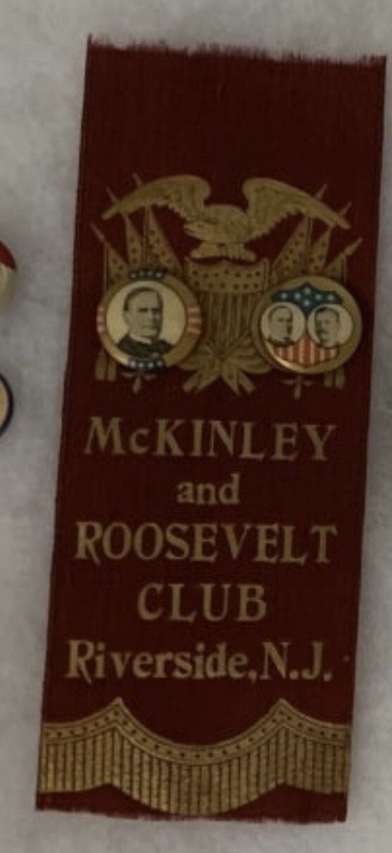 Riverside, NJ McKinleyRoosevelt 1900 campaign ribbon eBay