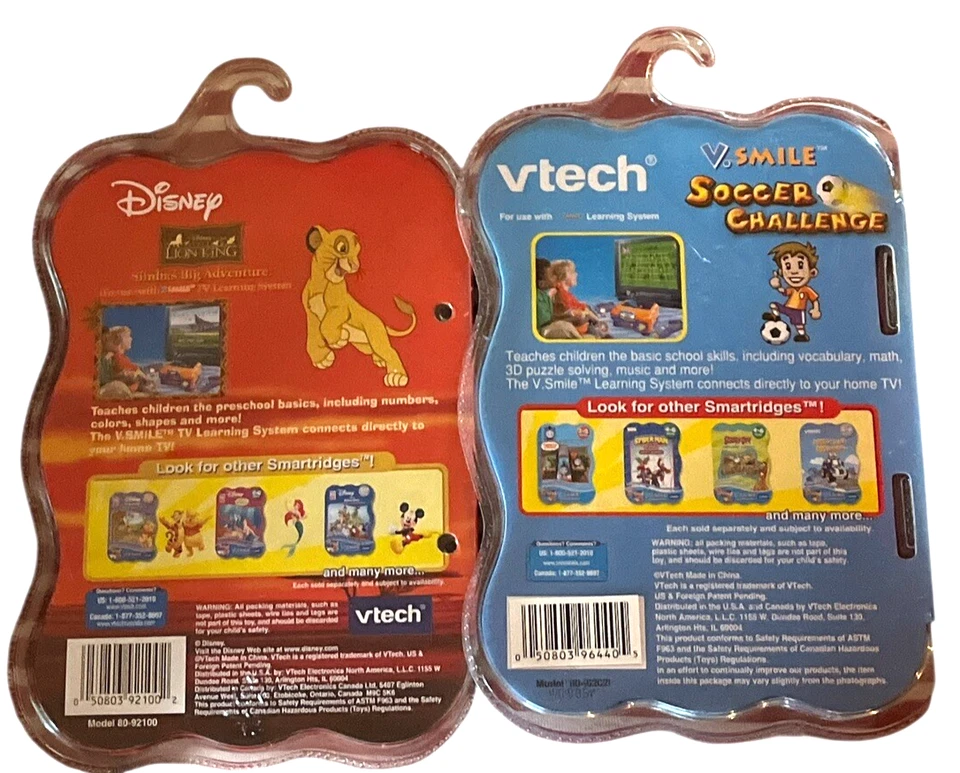 V Tech V Smile Simba's Big Adventure The Lion King 3-5 & Soccer Challenge 4-6 - Image 2 of 2