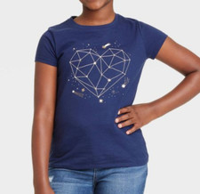 NEW Cat & Jack Girl's Constellation Heart Graphic T-Shirt Size Large (10-12)