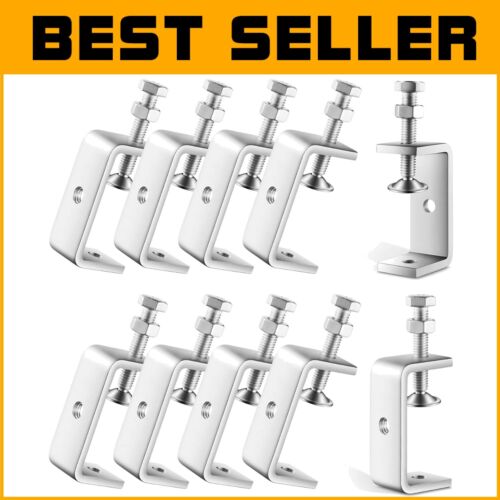 Versatile 10 Pcs Stainless Steel C Clamps - 2.5 Inch Adjustable Throat Depth