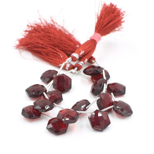 Natural Garnet Hydro 12 mm Hexagon Faceted Loose Gemstone Beads Jewelry Making - Picture 10 of 15