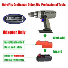 1 Adapter for Craftsman Older 20v Professional Tool To for Milwaukee M18 Battery