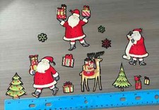 Christmas Santa's Reindeer Iron on Fabric Appliques Pre-Cut