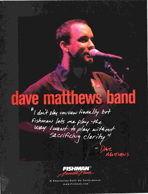 PPOT10 PICTURE/ADVERT 11X8 DAVE MATHEWS BAND - FISHMAN POWER