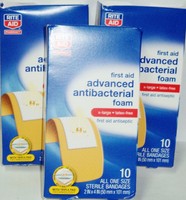 Rite Aid First Aid Antibacterial Foam Bandage Antiseptic Triple Pad X Large 30ct Rite Aid First Aid Antibacterial Foam Bandage Antiseptic Triple Pad X Large 30ct