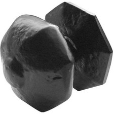 Elegant Antique Black Centre Door Knob - 72mm Diameter - External Front Door