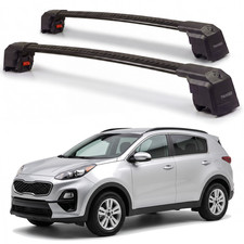 Roof Rack Crossbars For Kia Sportage 2017-2022 Fits Flush Rails Black Roof Rack Crossbars For Kia Sportage 2017-2022 Fits Flush Rails Black