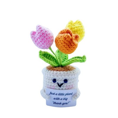 Positive Crochet Tulip Flowers   Handmade Thank You Gifts-Unique Office Decor...