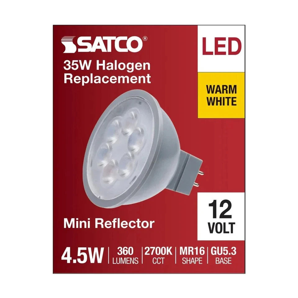 4.5 Watt MR16 LED - Silver Finish - 2700K - GU5.3 - 40 deg. Beam - 360 Lumens - - Image 4 of 4