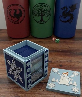 MTG EDH Deck Box | Frost Winter Snowman Theme Deck Box Commander Showcase