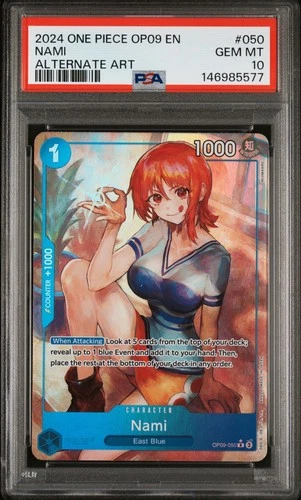 2024 One Piece English OP09-050 NAMI Alt Art PSA 10 Gem Mint