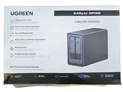 UGREEN NASync DXP2800, 2-Bay NAS with Intel N100 4-cores 4-thread Processor NIB